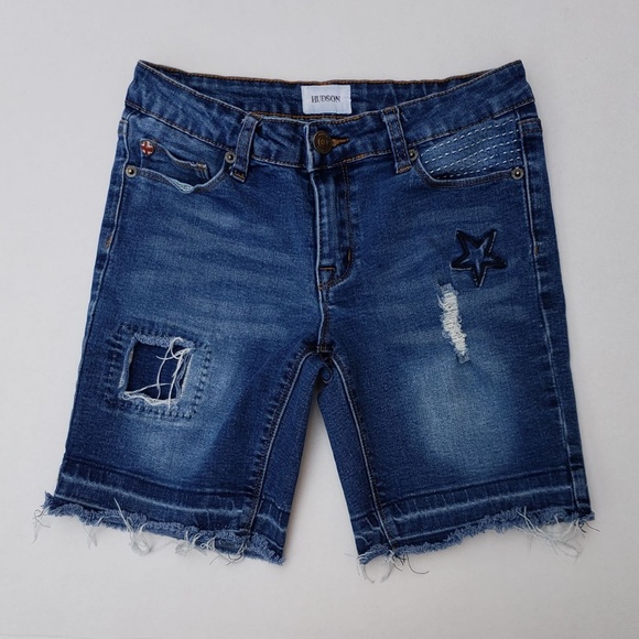 Girl's HUDSON Denim Stretchy Shorts sz 16 - Picture 3 of 8